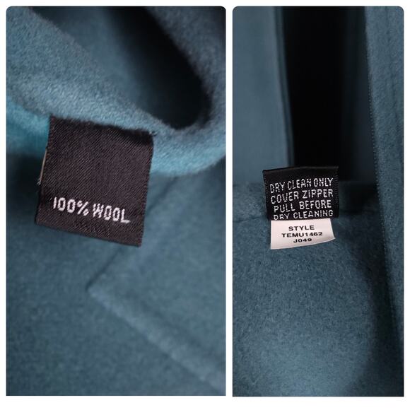 Linda Allard Ellen Tracy 100% Wool Jacket Size 2 Front Zip Teal Blue Green - Picture 3 of 8